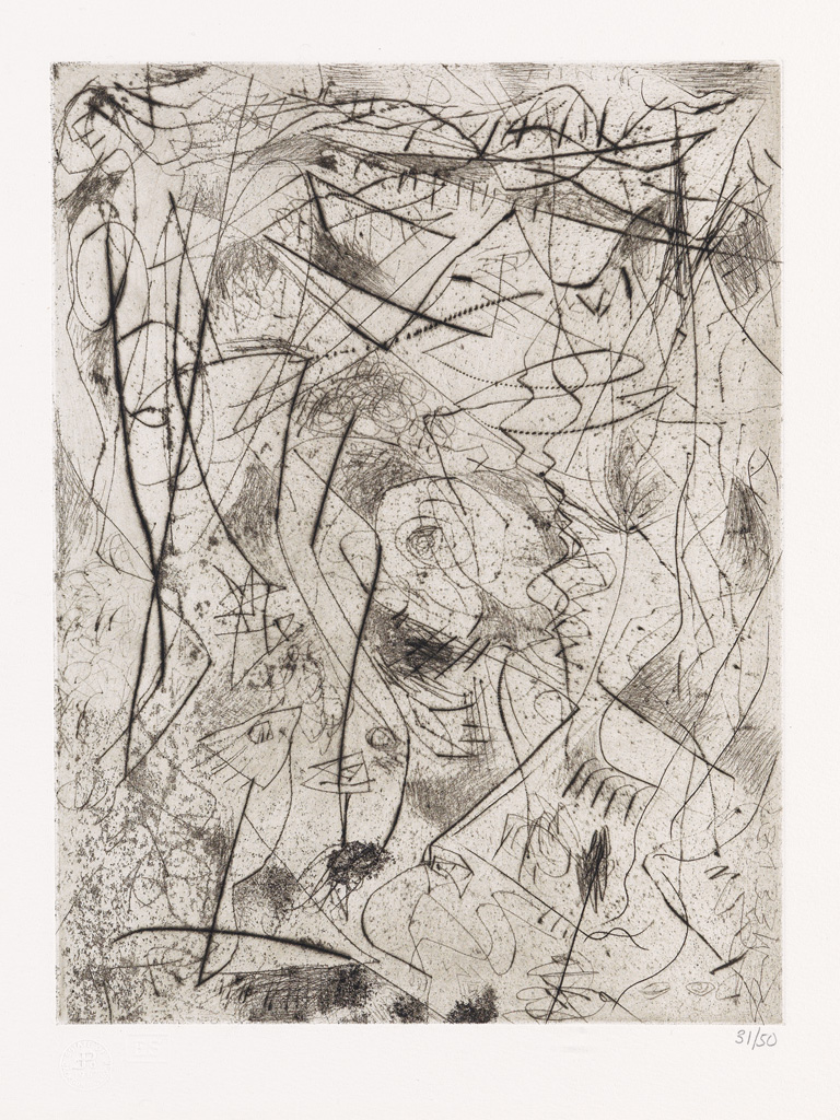 Appraisal: JACKSON POLLOCK Untitled Etching and drypoint on white wove Italia