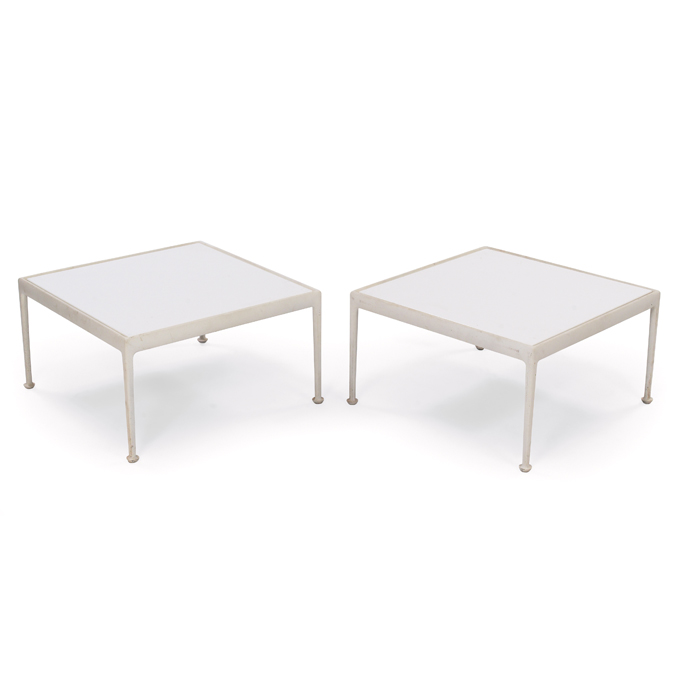 Appraisal: Richard Schultz outdoor occasional tables pair by Knoll white coated