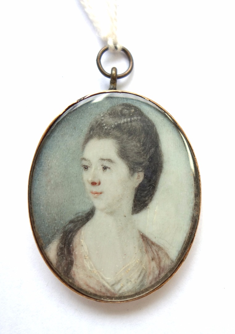 Appraisal: Attributed to Richard Crosse circa portrait miniature on ivory of