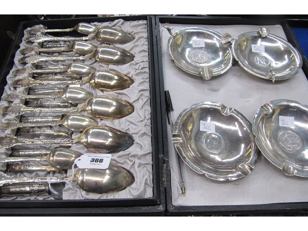 Appraisal: Lot comprising twenty four piece silver plate dessert cutlery set