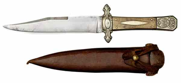 Appraisal: English Bowie Knife by J Nowill '' clipped-point blade marked