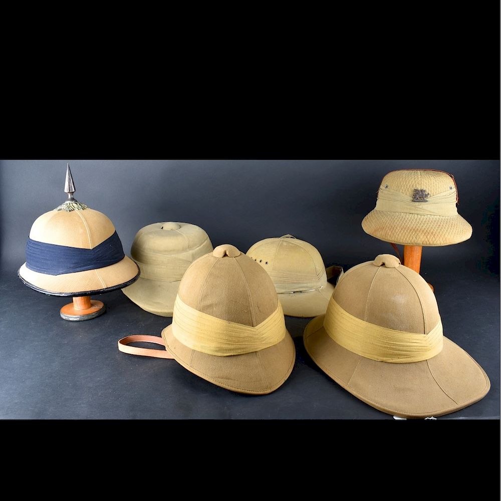 Appraisal: British Empire Pith Helmets Six British Empire Pith Helmets Each