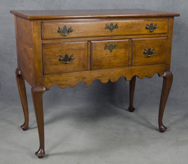 Appraisal: Cherry High Boy Base Lowboy Having one drawer over faux