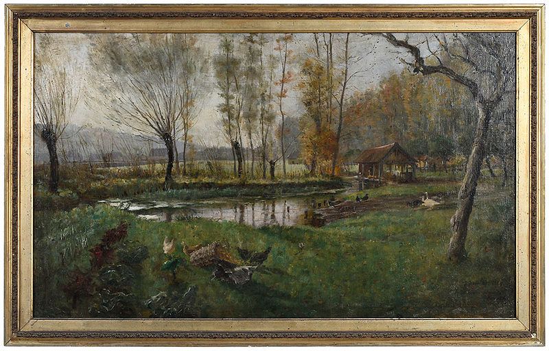 Appraisal: Silas Jerome Uhl Ohio - Normandy Landscape signed lower right