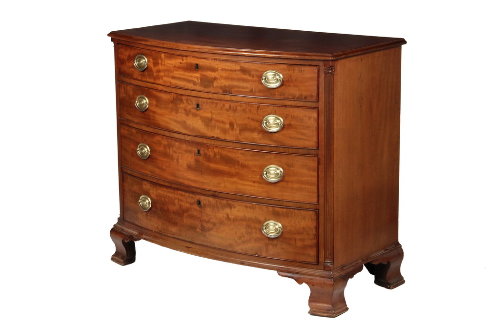 Appraisal: BOWFRONT CHEST - -Drawer Mahogany Chippendale Bowfront Chest with molded