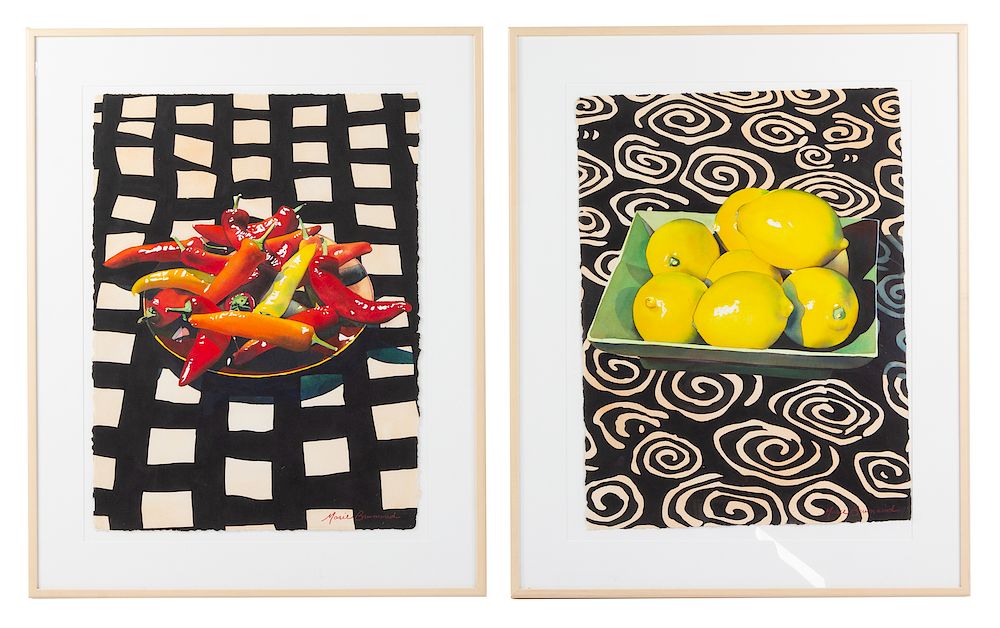 Appraisal: Marie Brumund American b Lemons and Peppers two works Marie