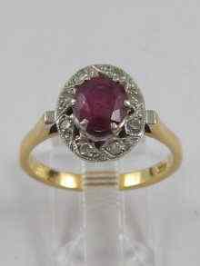 Appraisal: A yellow and white metal tests ct gold ruby and