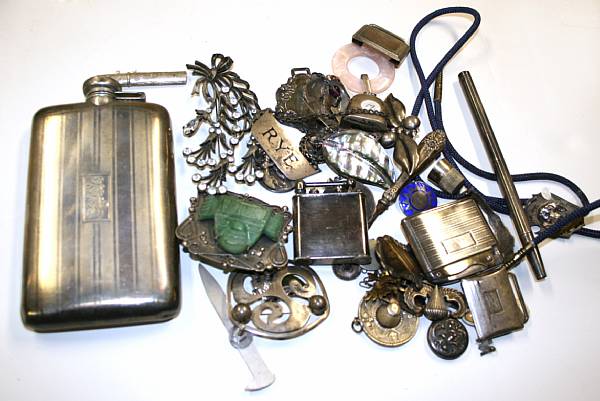 Appraisal: Collection of silver and metal jewelry and accessories