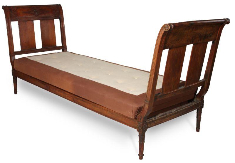 Appraisal: Antique Louis XVI Style Daybed th c mahogany with excellent