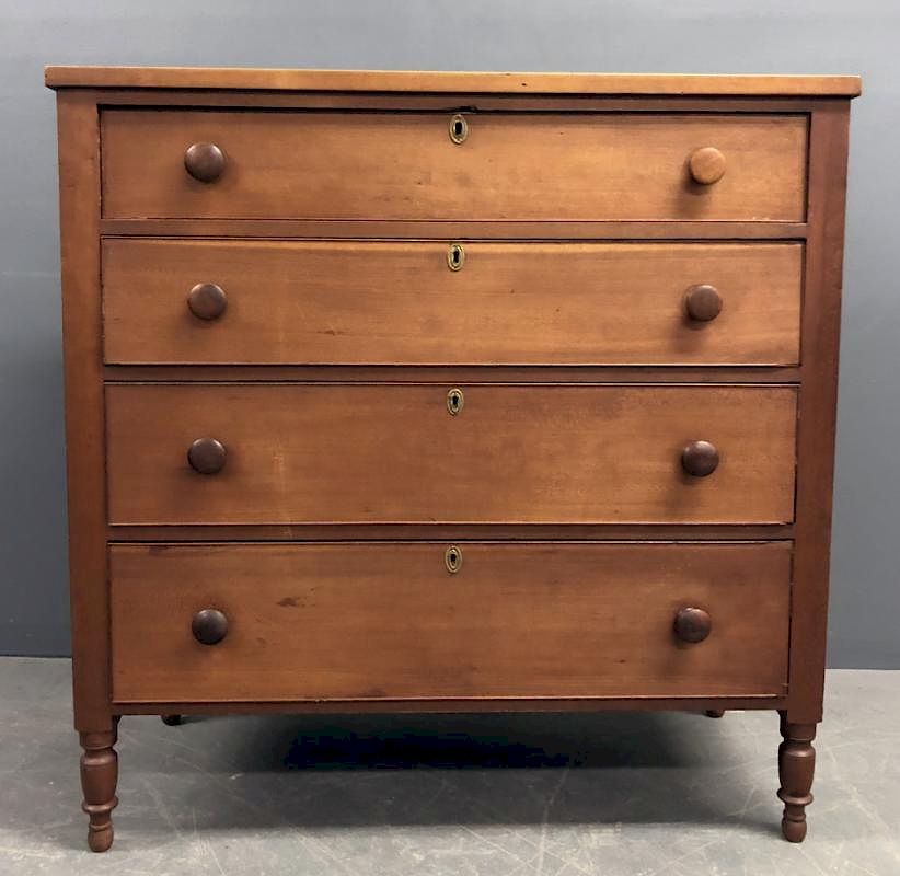 Appraisal: Sheraton Cherry Chest of Drawers Sheraton cherry chest of drawers