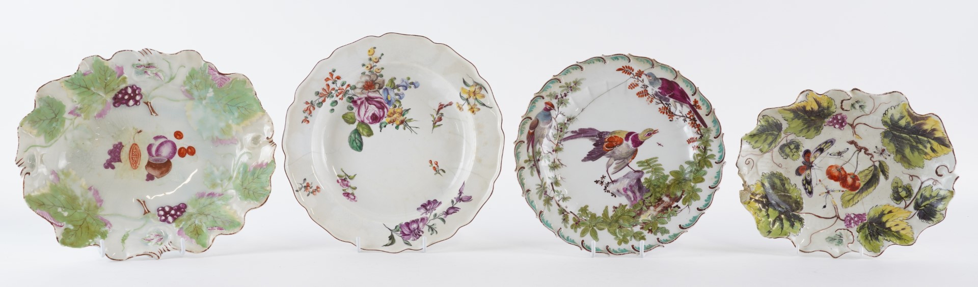 Appraisal: FOUR ENGLISH PORCELAIN DISHES AND PLATES Circa - Comprising a