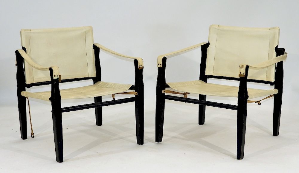 Appraisal: Pair Gold Medal Folding Furniture Co Sling Chairs United States