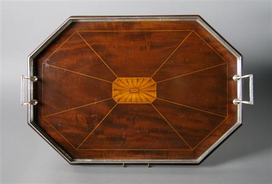 Appraisal: An American Sterling Silver and Inlaid Tray Width inches