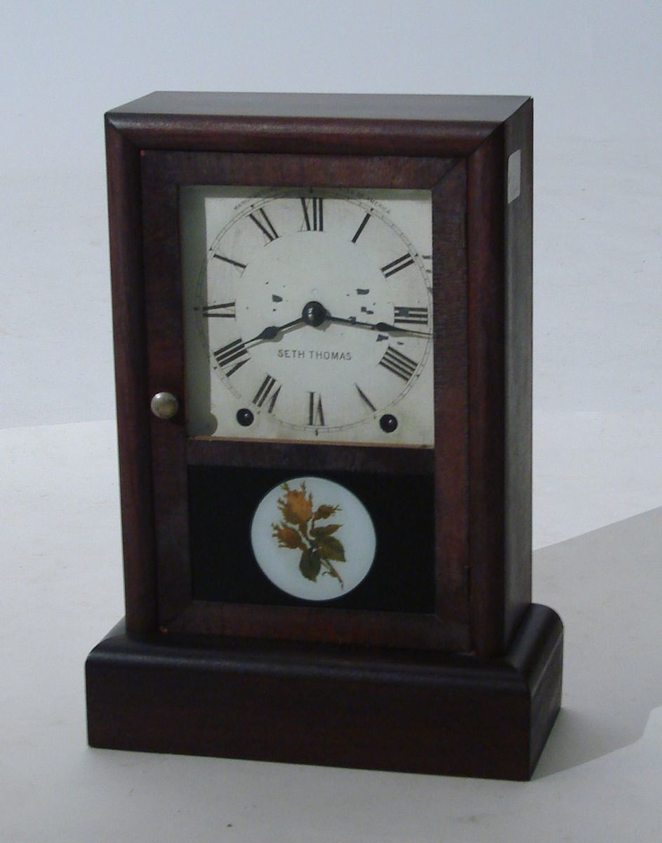 Appraisal: SETH THOMAS EIGHT-DAY SPRING MANTEL CLOCK th CenturyIn rosewood veneers