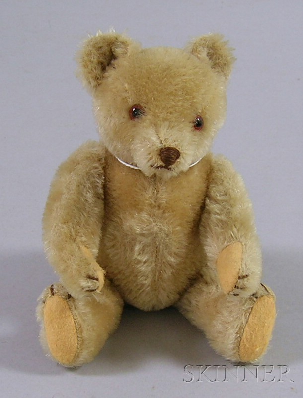 Appraisal: Small Articulated Mohair Bear possibly Steiff glass eyes unmarked approx