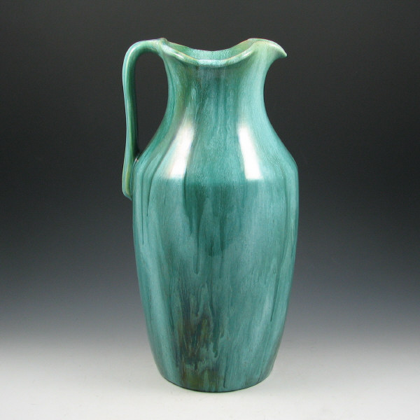 Appraisal: Large Weller Nile handled pitcher with great glaze Marked only