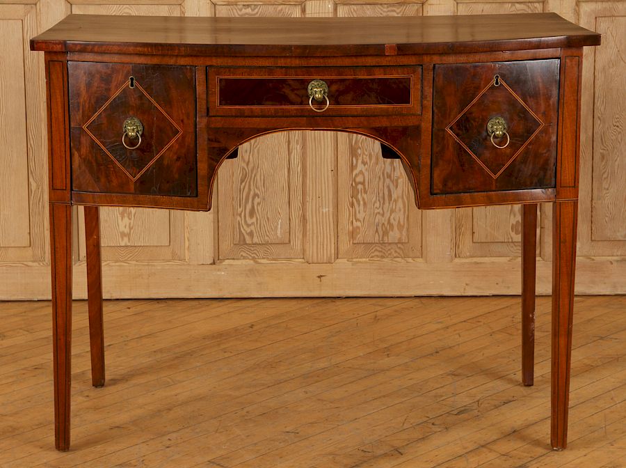 Appraisal: TH C ENGLISH MAHOGANY DIMINUTIVE SIDEBOARD A nineteenth century English