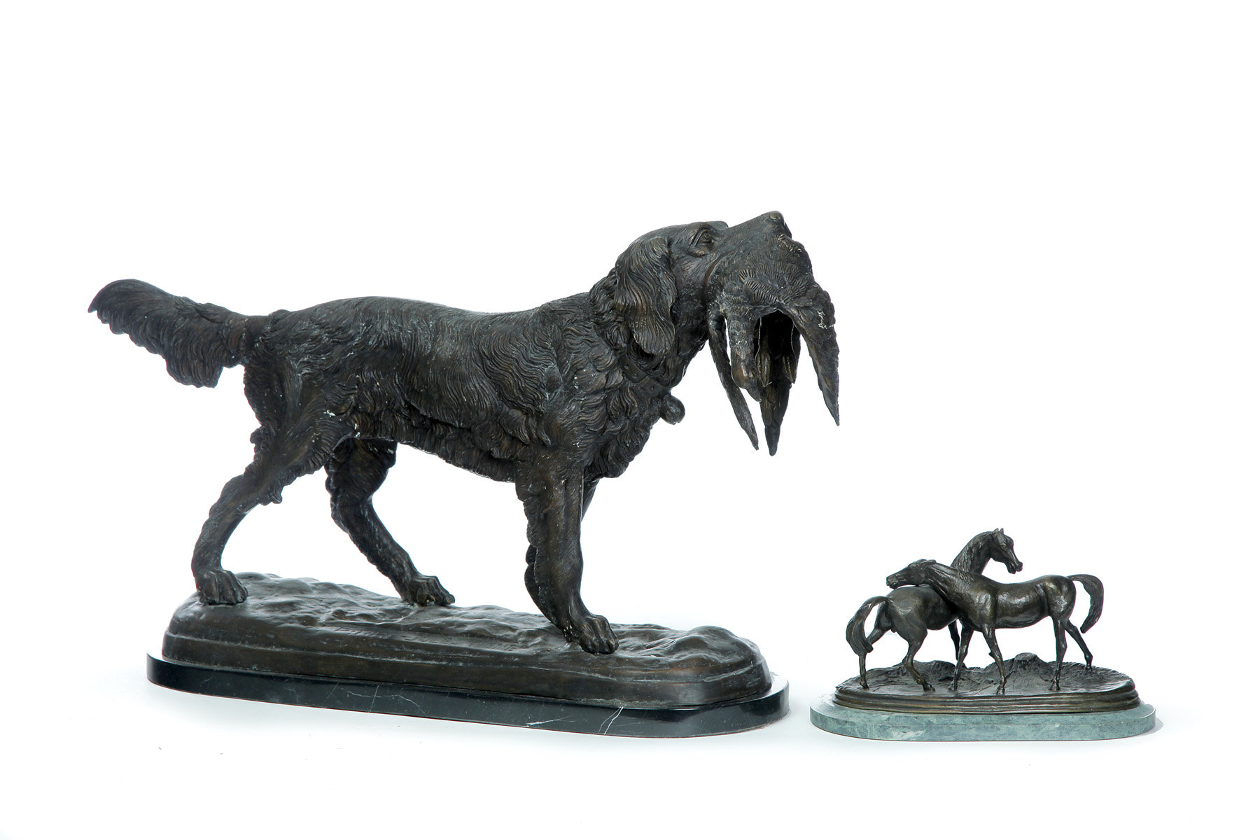 Appraisal: TWO BRONZES IN THE STYLE OF PIERRE JULES MENE FRANCE