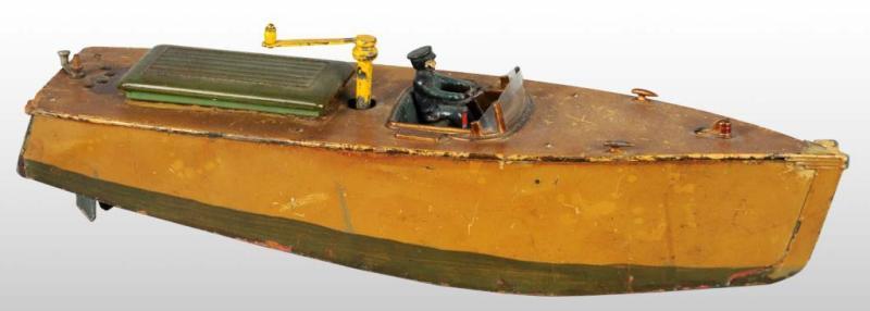 Appraisal: Orkin Windup Toy Boat Description American Made of wood and