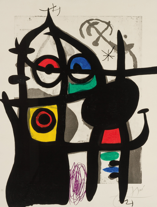 Appraisal: JOAN MIRO Spanish - La Captive color etching aquatint and