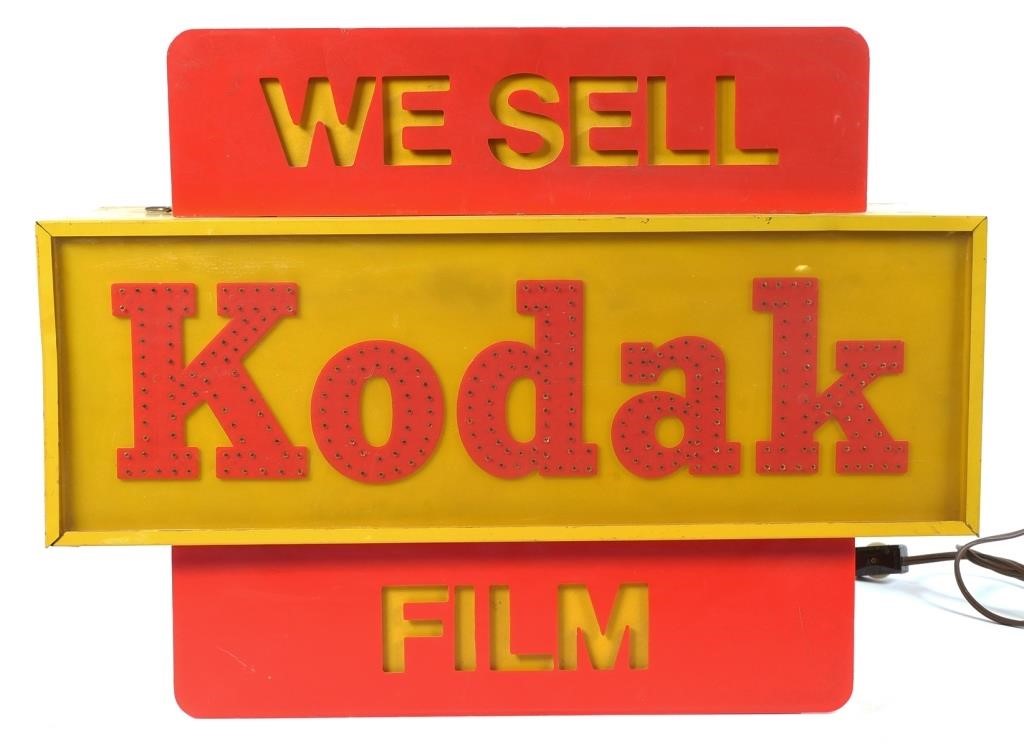 Appraisal: Vintage fiber optic Kodak camera shop advertising lighted hanging sign