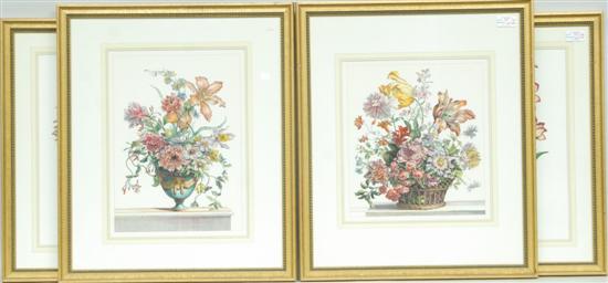 Appraisal: BOTANICAL PRINTS A group of four decorative gilt framed botanical