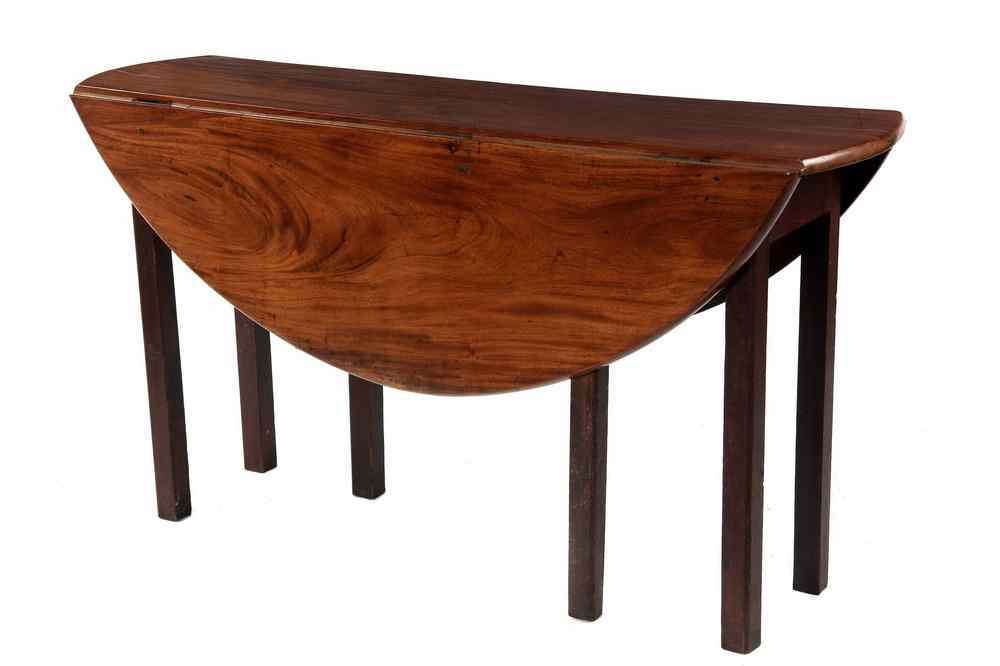 Appraisal: LONG DROP-LEAF TABLE - th c Long Solid Figured Mahogany