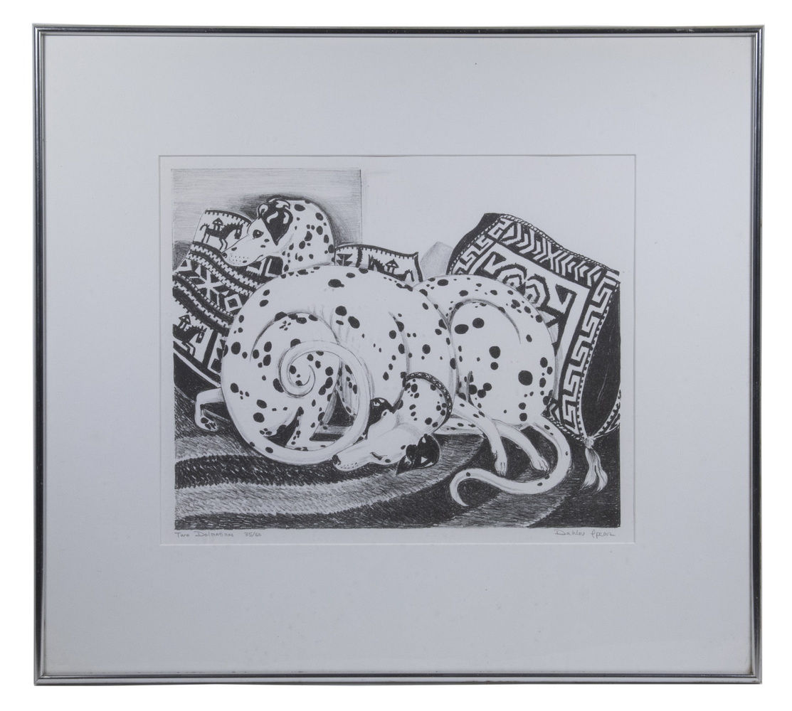 Appraisal: DAHLOV IPCAR ME VT - Two Dalmations black white lithograph