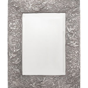 Appraisal: A Large American Silver Picture Frame th Century currently fitted