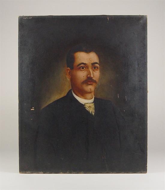 Appraisal: Anonymous Portrait of Gentleman Oil on canvas of gentleman in