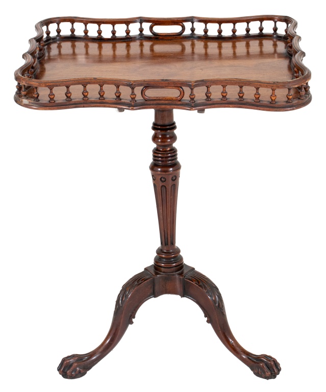 Appraisal: GEORGE III TRAY TOP TRIPOD TABLE George III tray top