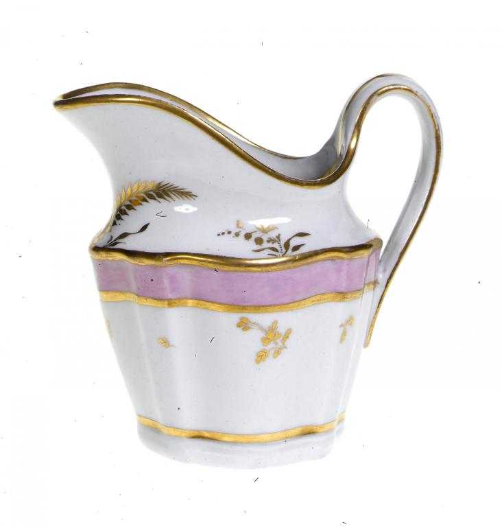 Appraisal: A NEW HALL CREAM JUG of silver shape with a