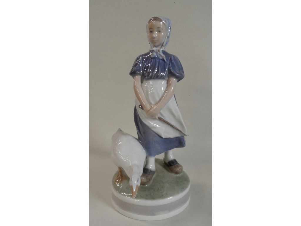 Appraisal: Royal Copenhagen figure of a girl with a goose at