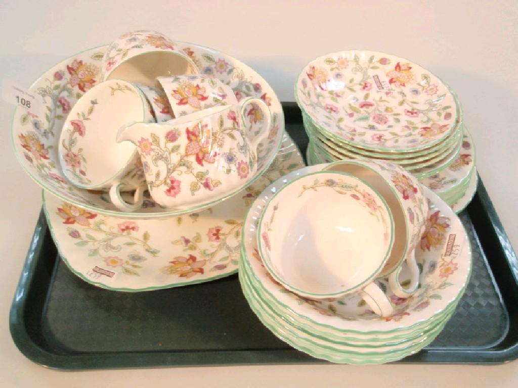 Appraisal: Minton Haddon Hall pattern tea ware comprising six cups and