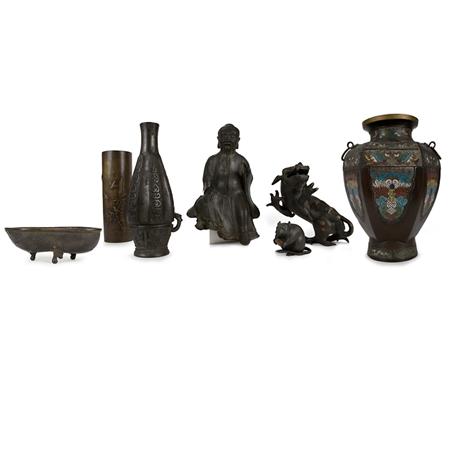 Appraisal: Group of Seven Chinese and Japanese Bronze Articles Estimate -