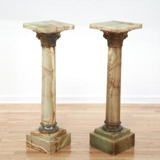 Appraisal: Pr Napoleon III style gilt onyx pedestals Pr Napoleon III