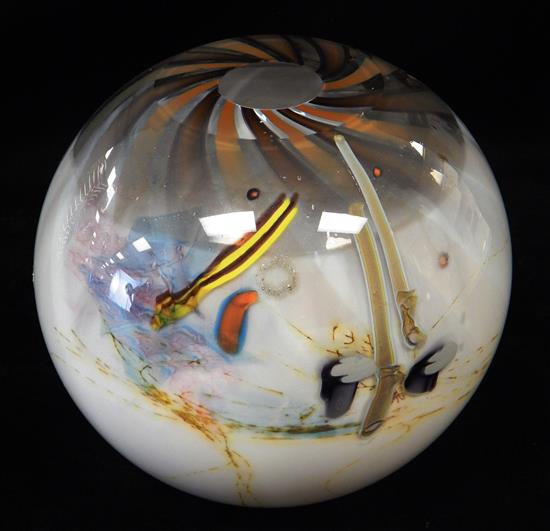 Appraisal: Robert Clark Palusky American b modern art glass sculpture hollow