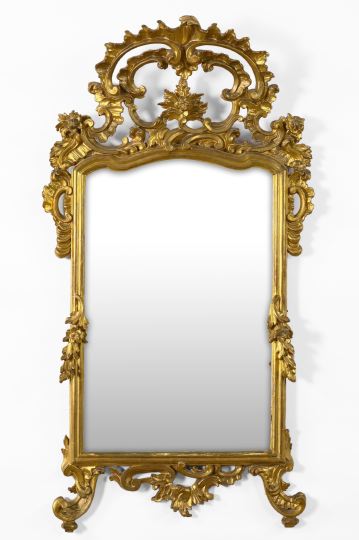 Appraisal: Attractive Italian Carved Giltwood Looking Glass third quarter th century