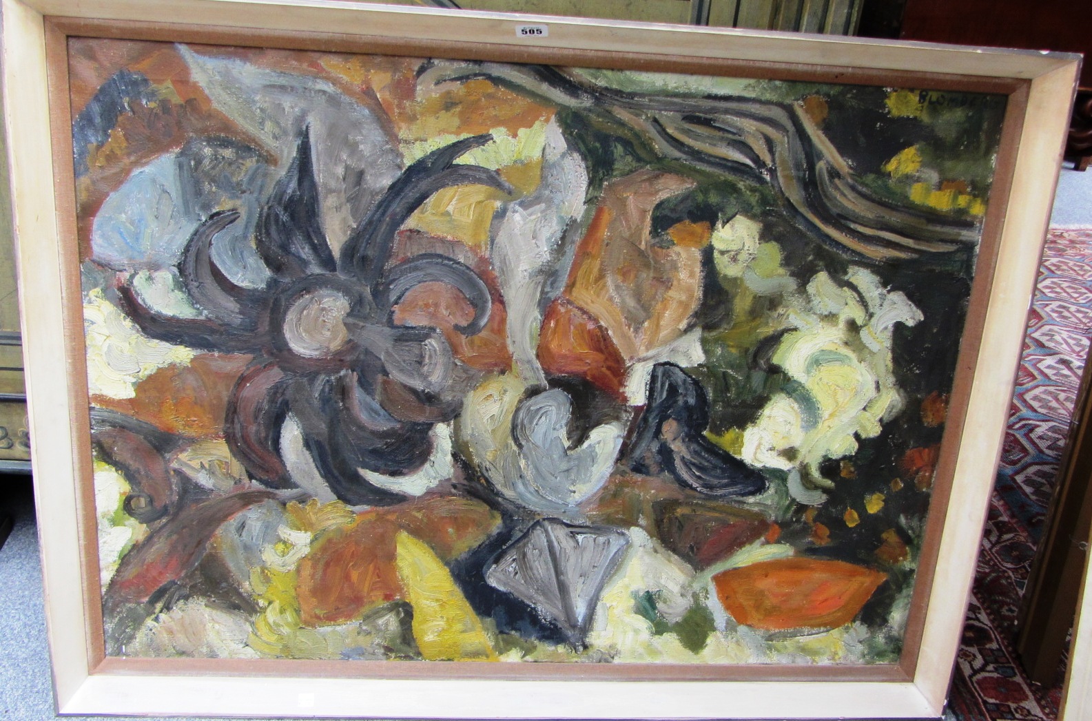 Appraisal: Blomberg th century Abstracts two oil on canvas both signed