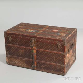 Appraisal: Louis Vuitton Steamer Trunk France early th century LV monogram