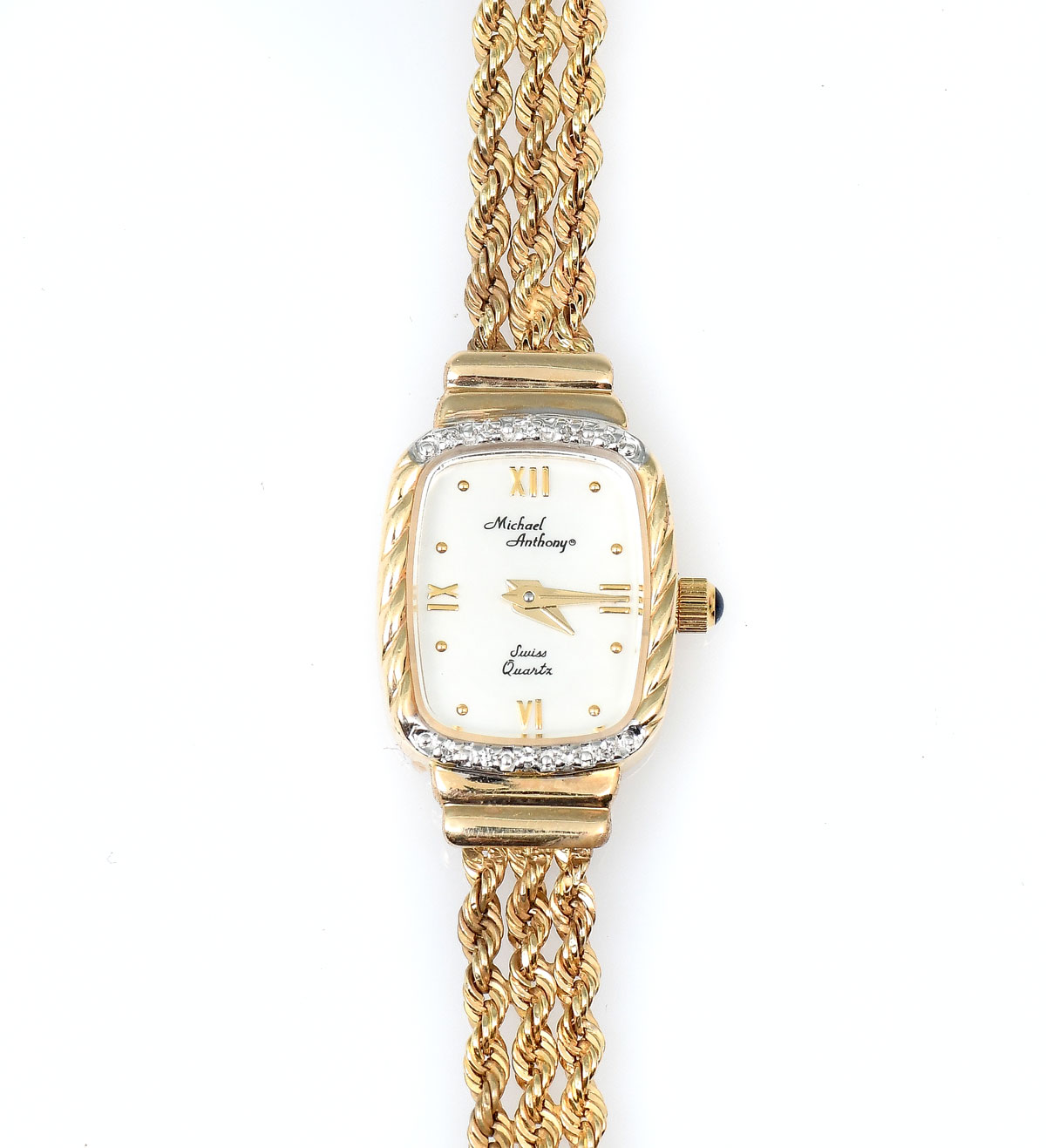 Appraisal: VINTAGE K DIAMOND MICHAEL ANTHONY QUARTZ WATCH K yellow gold