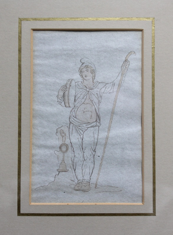 Appraisal: thC English School A sketch of a classical figure pen