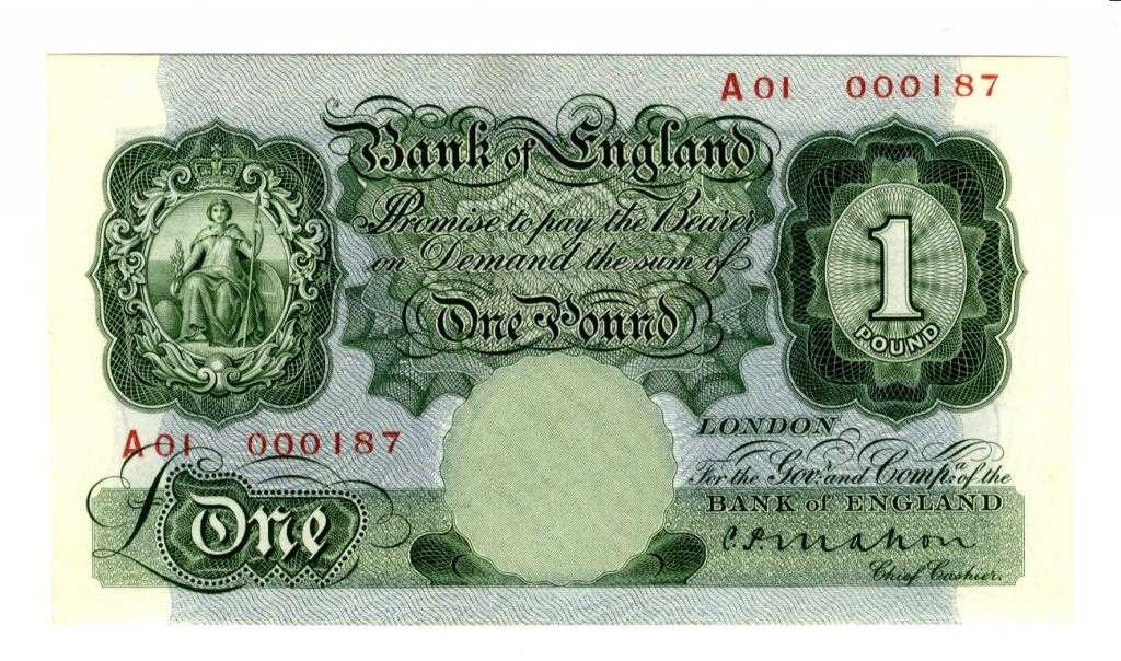 Appraisal: BANK OF ENGLAND C P MAHON ONE POUND Serial no