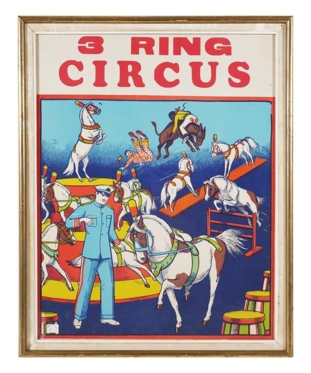 Appraisal: Full color lithograph poster for a Ring Circus showing a