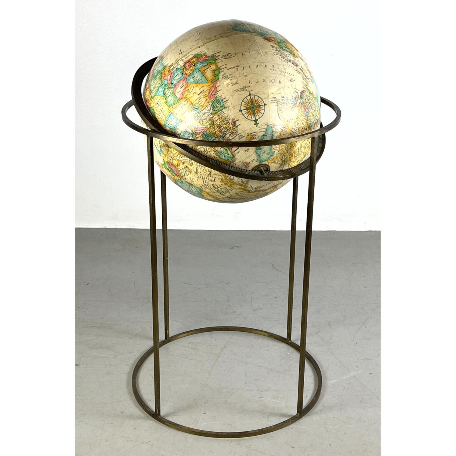 Appraisal: Paul McCobb style World Globe on Metal Stand Dimensions H