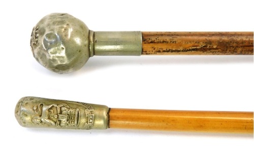 Appraisal: Two swagger sticks for The Kings Own Scottish Borderers and