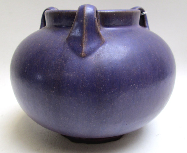 Appraisal: FULPER TRI-HANDLE URN in a violet California Faience glaze Impressed