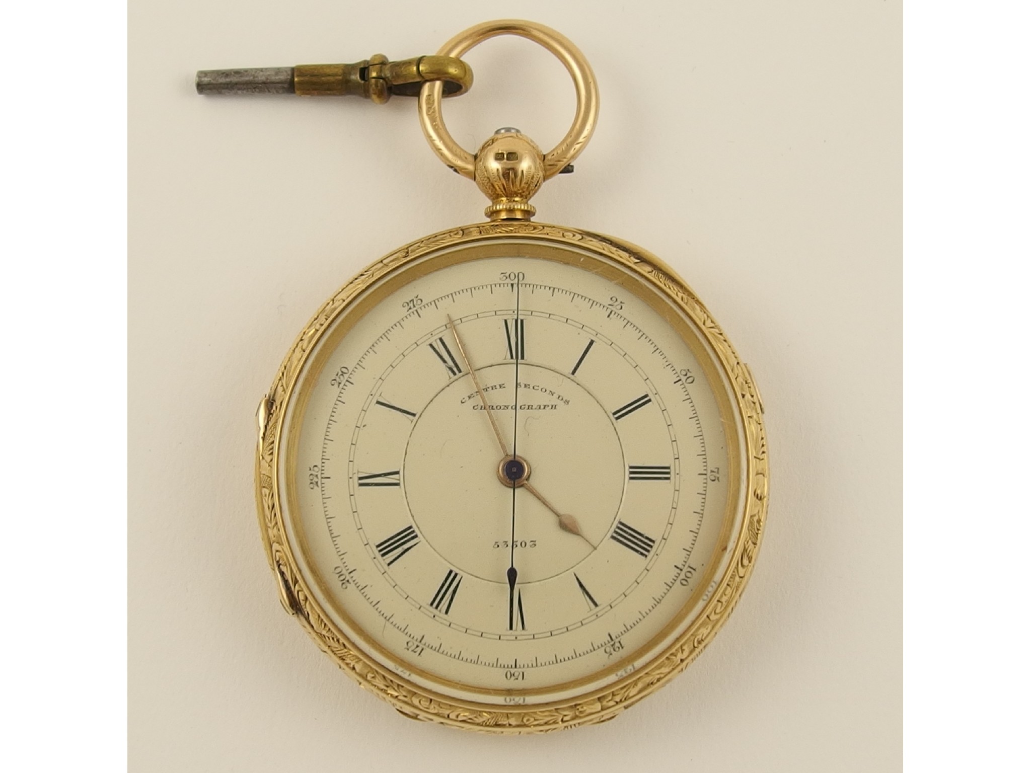 Appraisal: An ct gold chronometerEnglish lever centre seconds specially made for