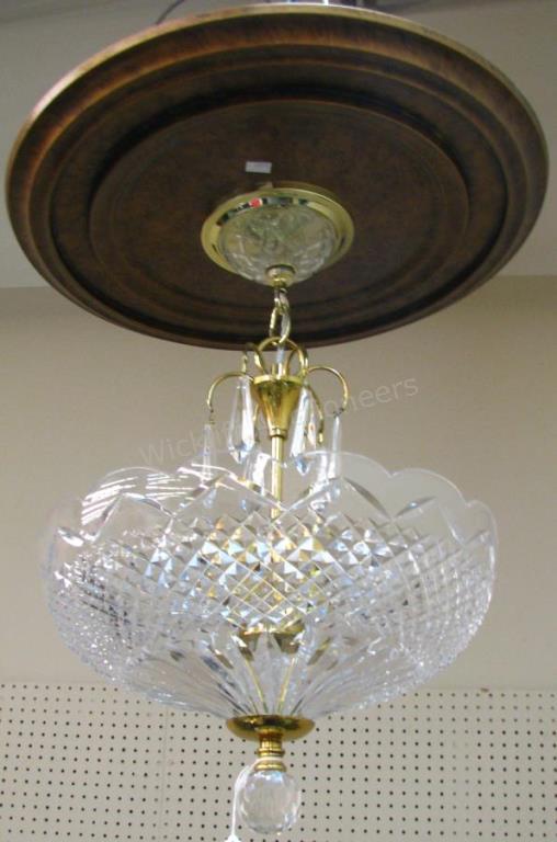 Appraisal: Waterford Crystal 'Lismore' Library Light Fixture Hinkley brass and crystal