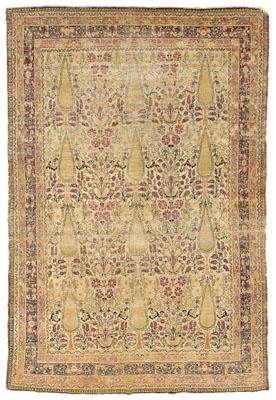 Appraisal: Lavar Kerman rug repeating tree designs on ivory field probably